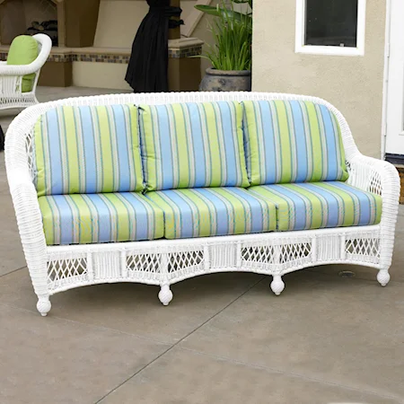 Woven Premium Deep Seat Upholstered Outdoor 3-Seat Sofa